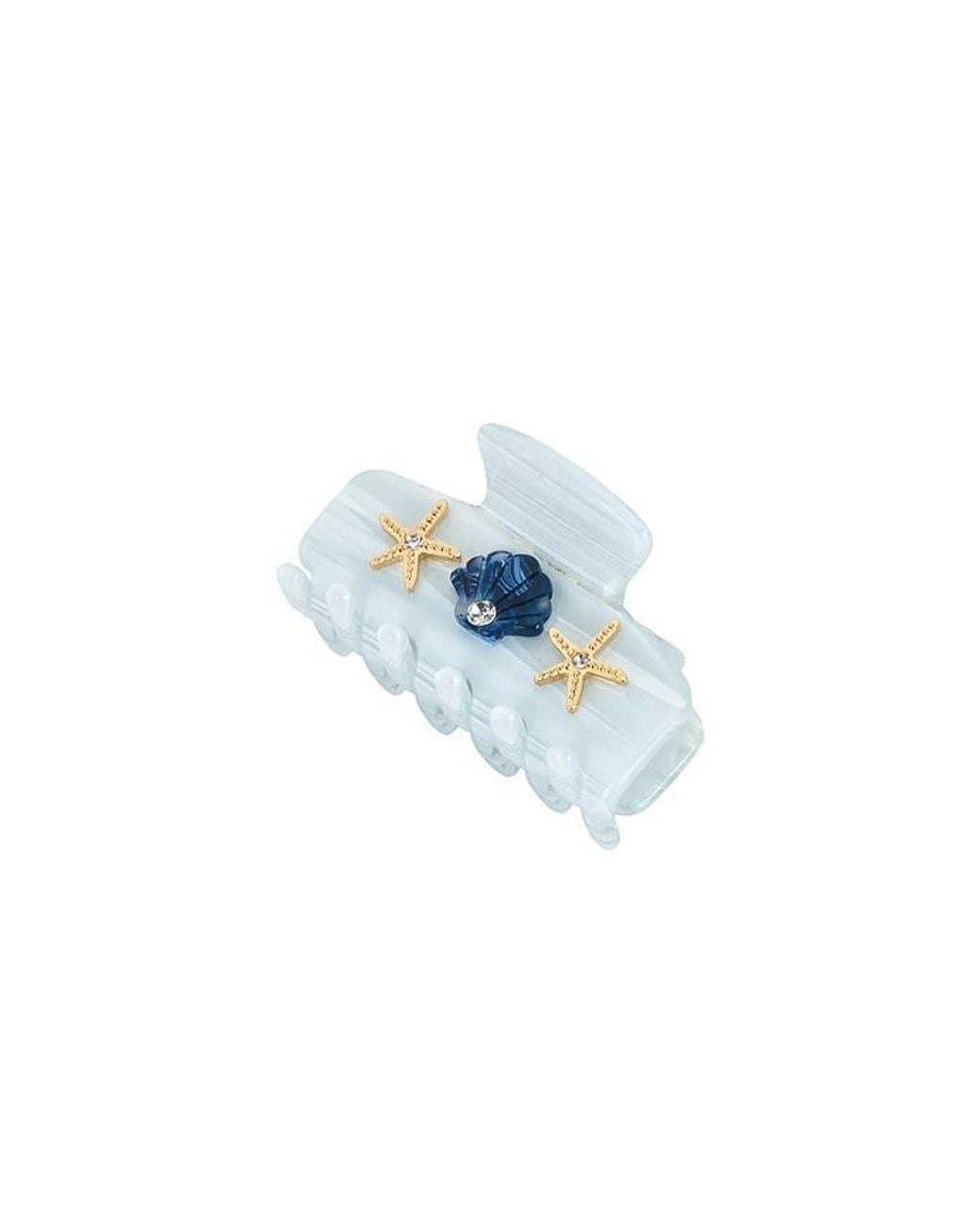 Lele Sadoughi Blue Mini Sea Shell Claw Clip