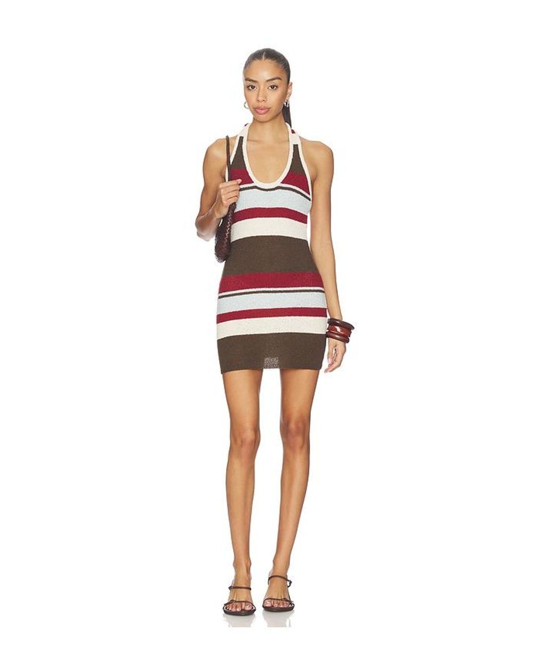 SNDY'S Multicolor Effie Halter Mini Dress