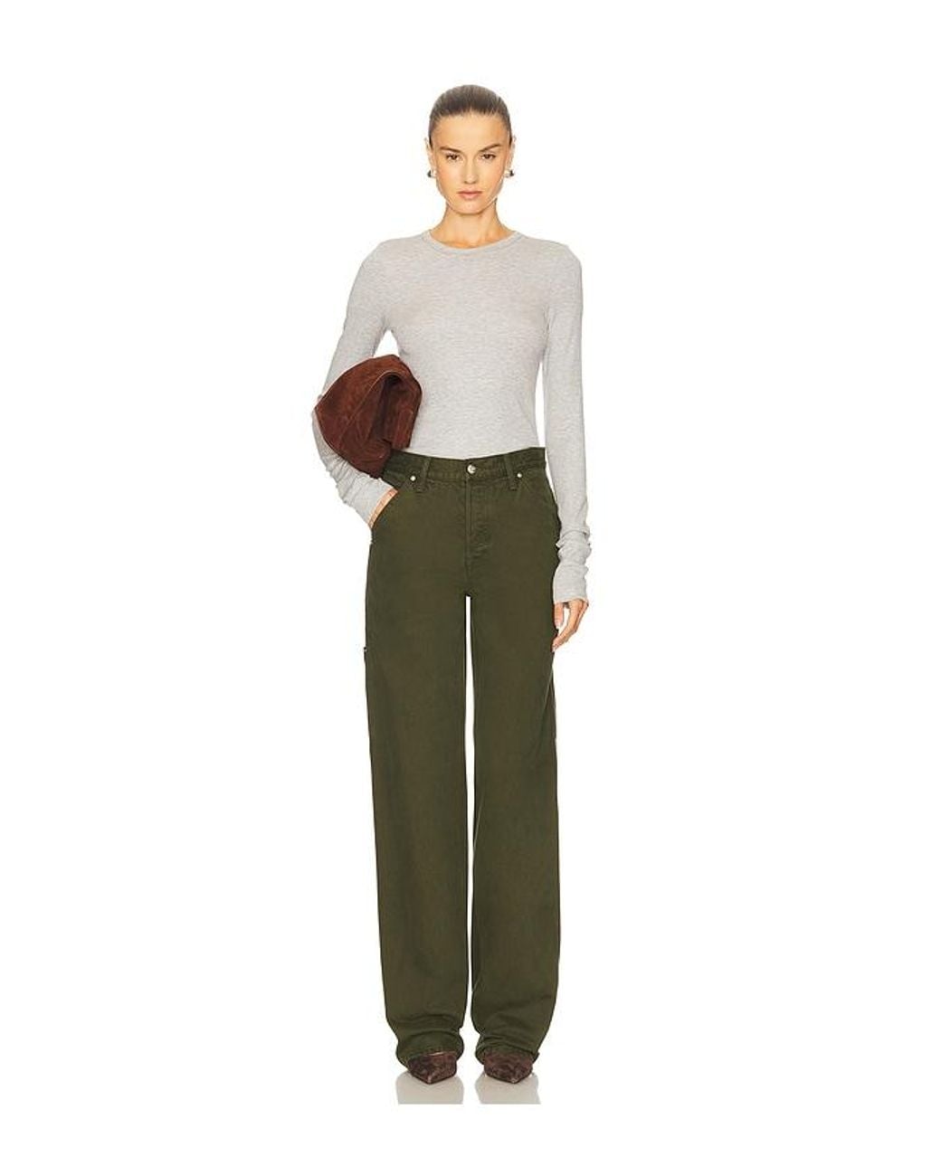GRLFRND Green Bella Low Rise Boyfriend Utility