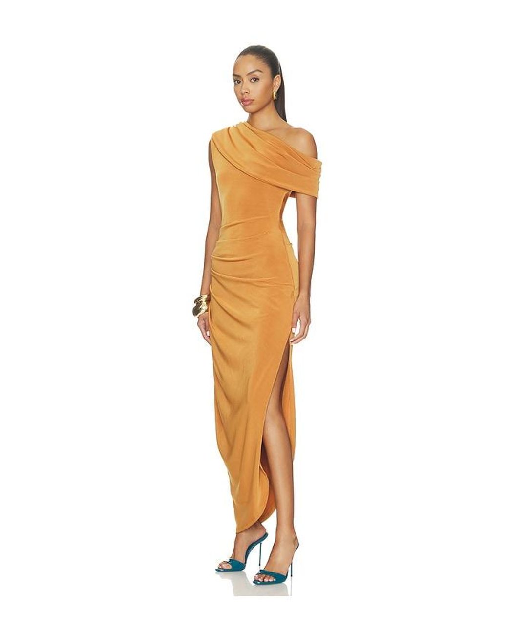 Curaae by Elliatt Orange Roya Asymmetric Maxi Dress