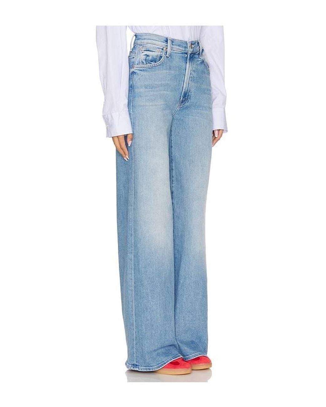 Mother Blue The Ditcher Roller Zip Sneak Jeans