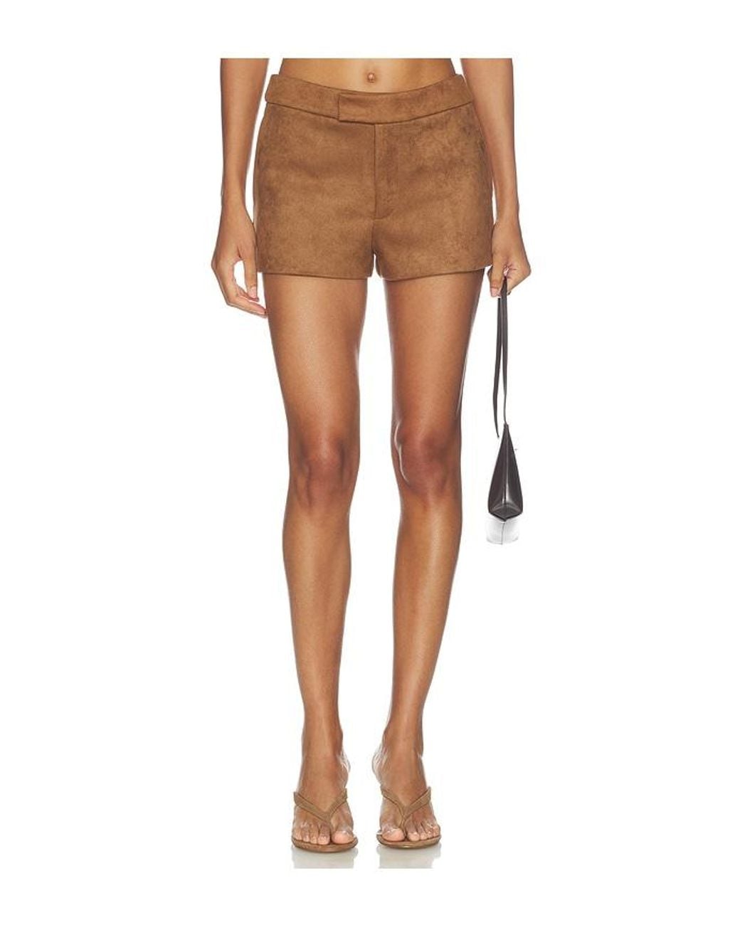 ALL THE WAYS Brown Kylli Faux Suede Short