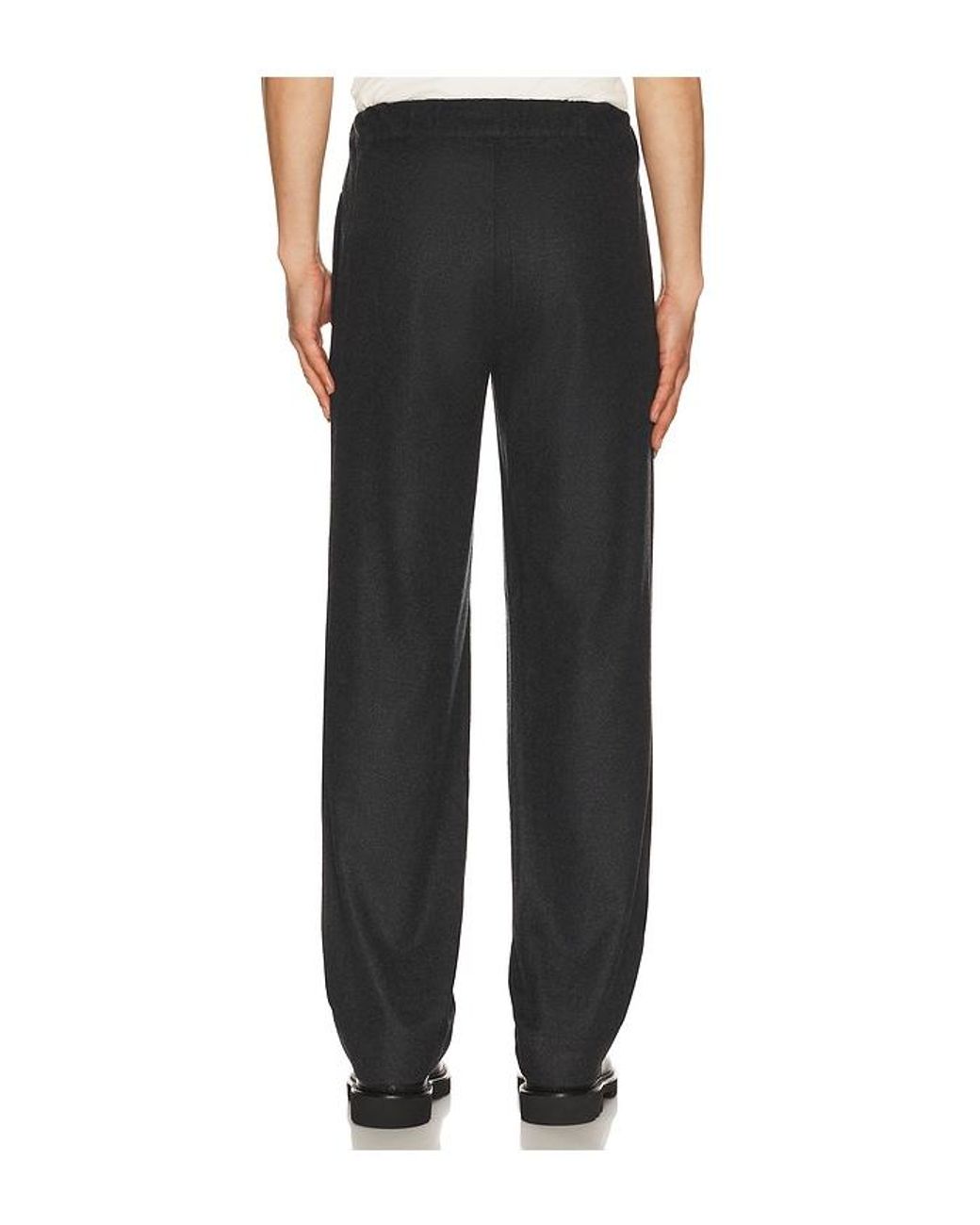 Soft Goat Black Straight Drawstring Trousers for men