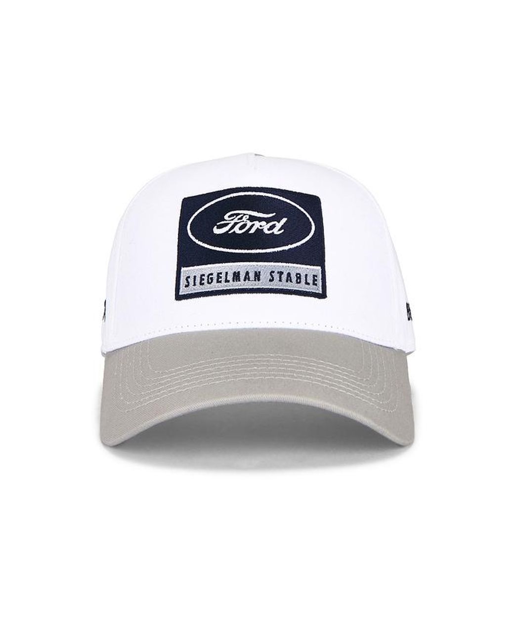Siegelman Stable White Patched Five Panel Hat for men