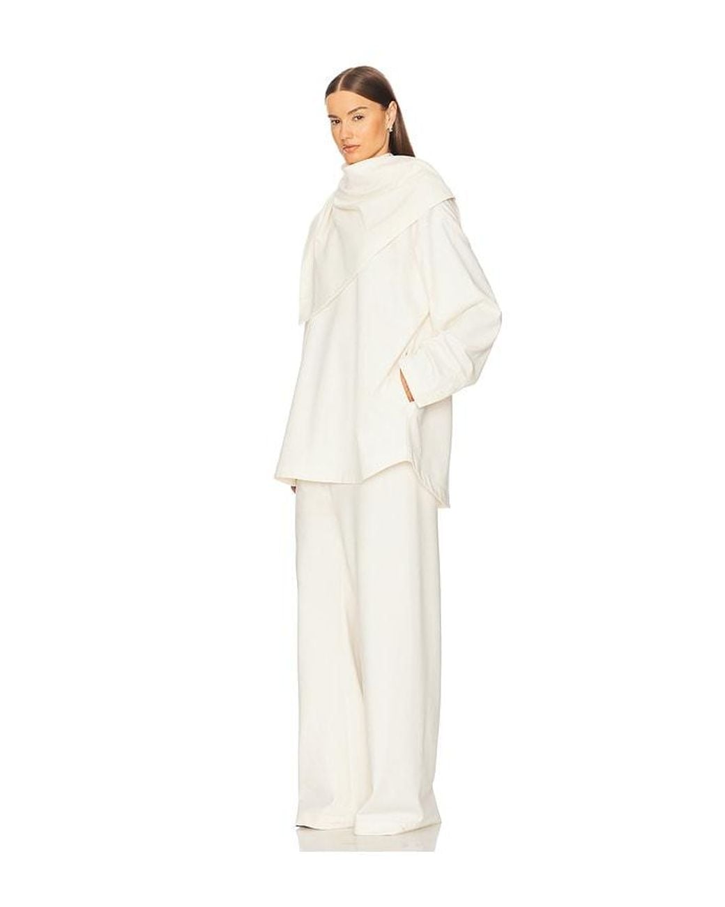Helsa White The Detachable Scarf Top