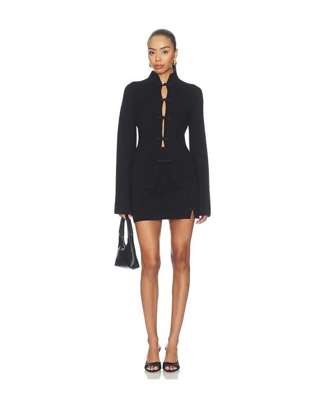 SAU LEE Black Otto Tang Cardigan