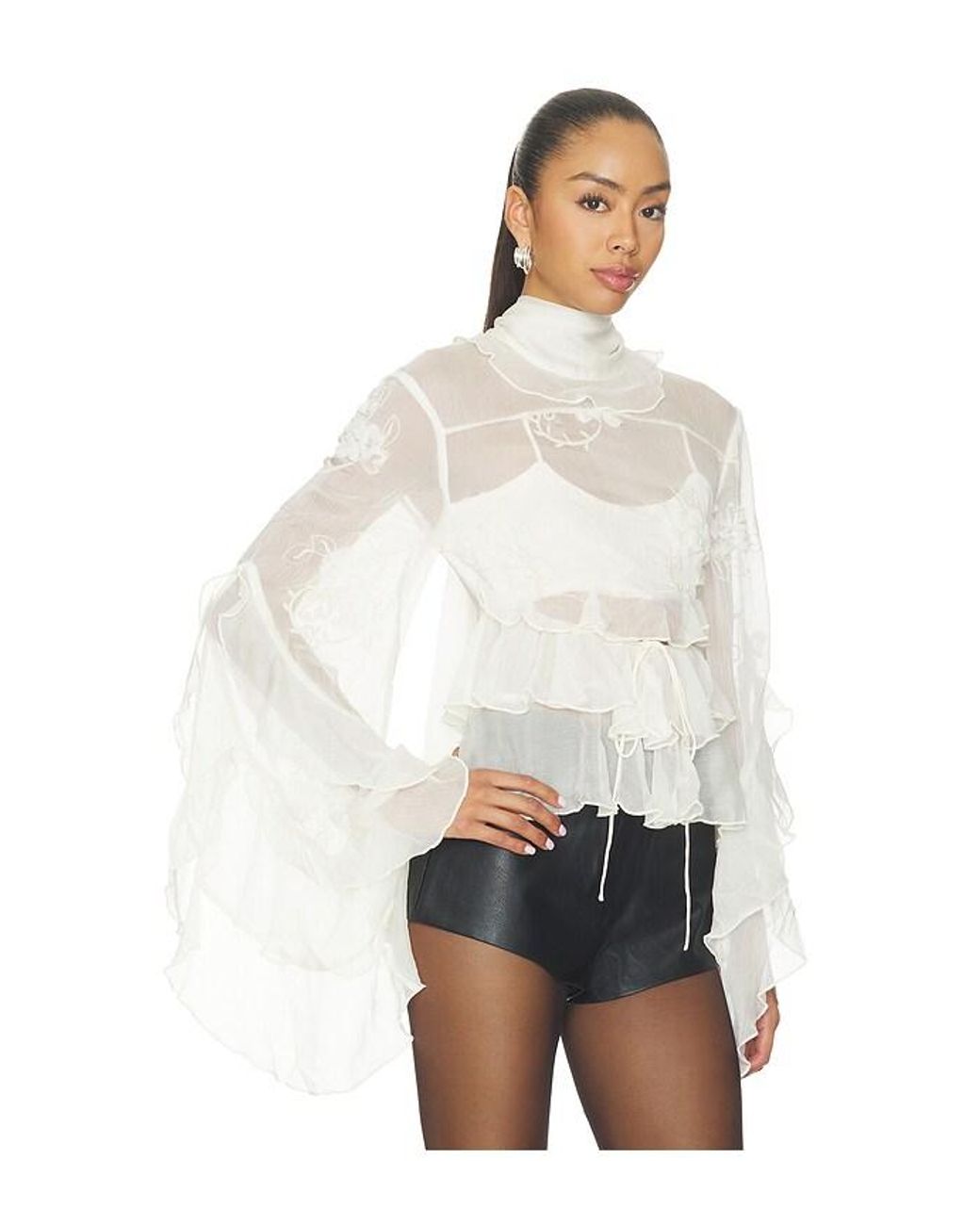 Bardot White Anyssa Ruffle Blouse