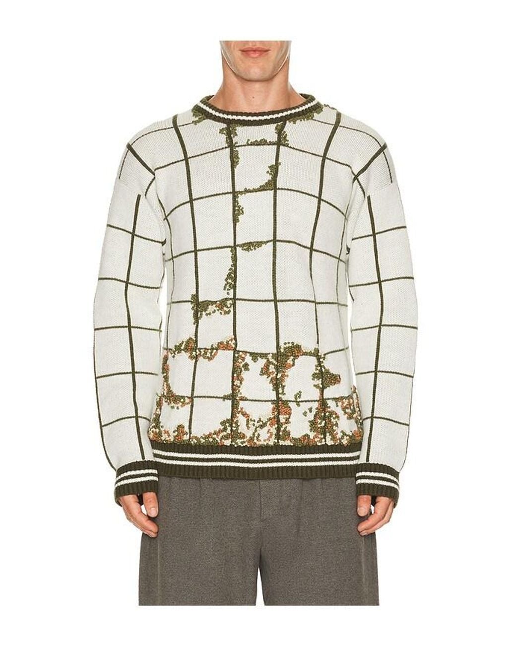 Pas Une Marque Gray Moss-Knitted Sweater for men