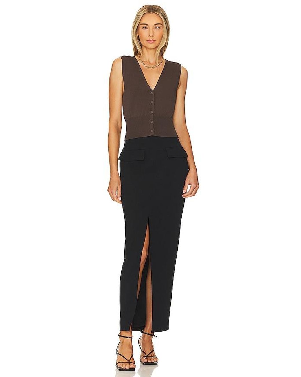 L'academie Black Natesa Knit Vest