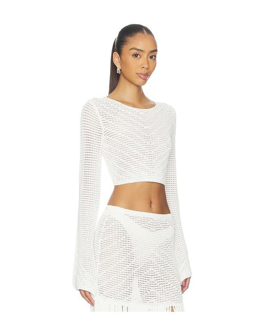 Devon Windsor White Erin Longsleeve Top