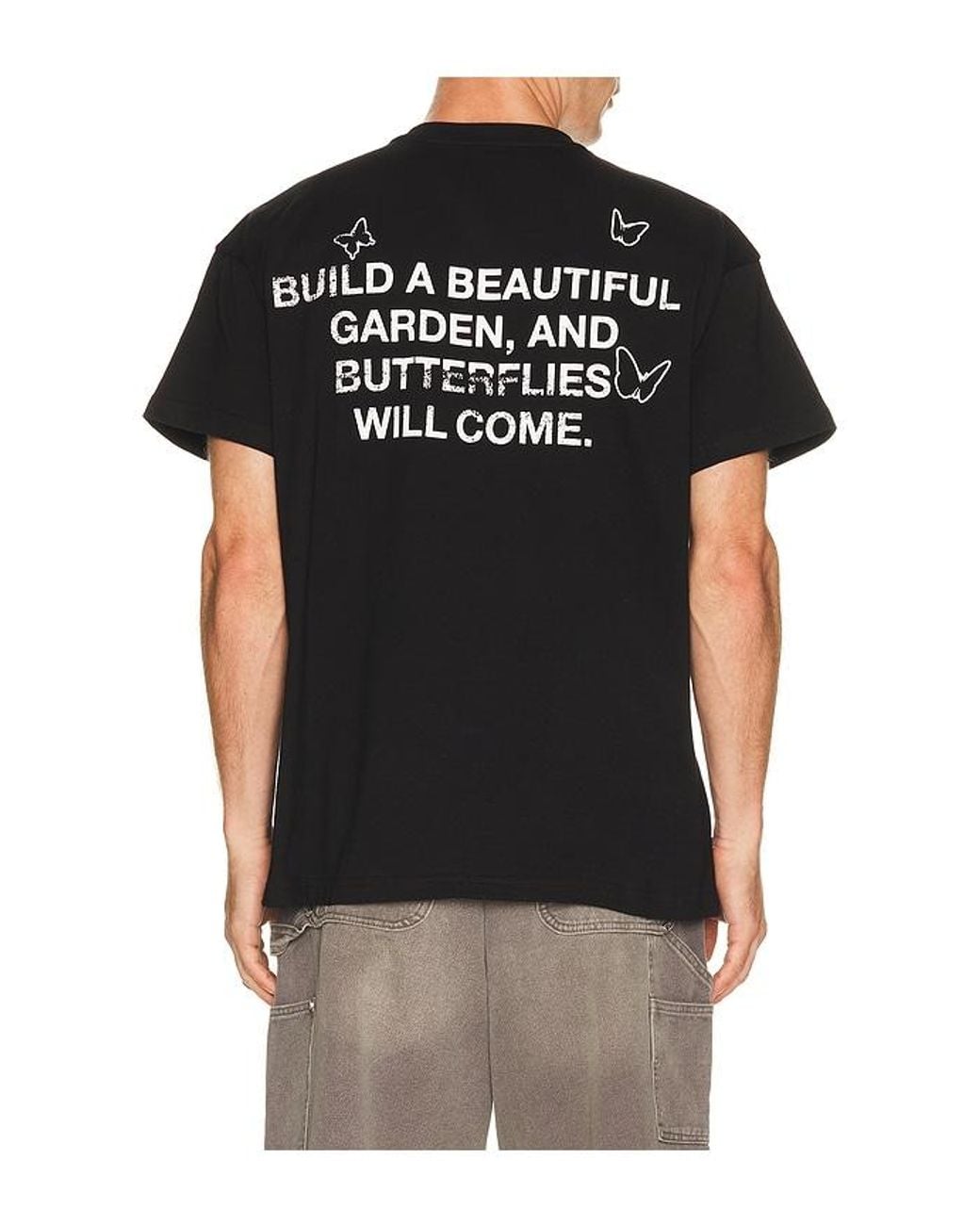 Ryoko Rain Black Butterfly Garden Tee for men