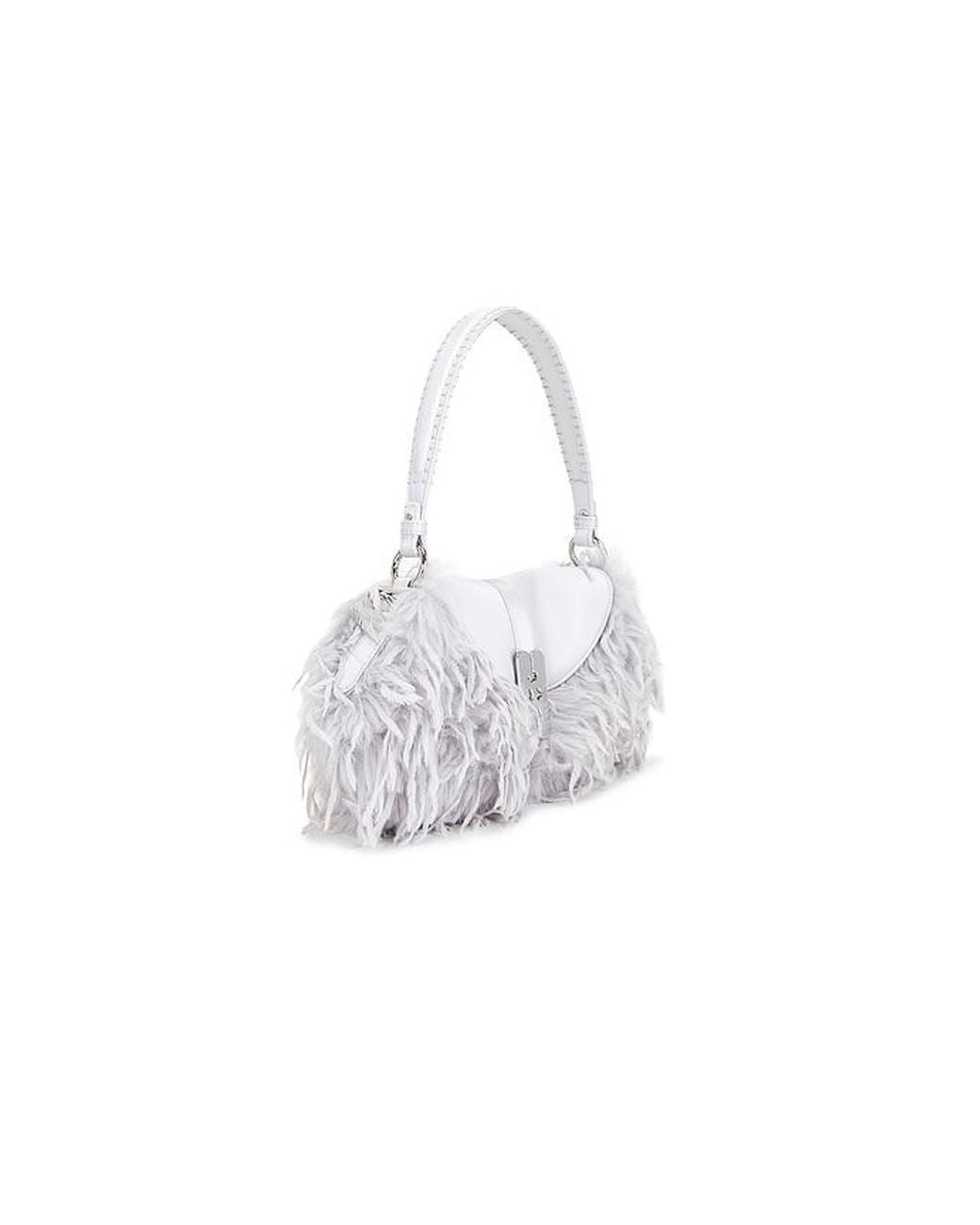 Ganni White B-Kat Feather Bag