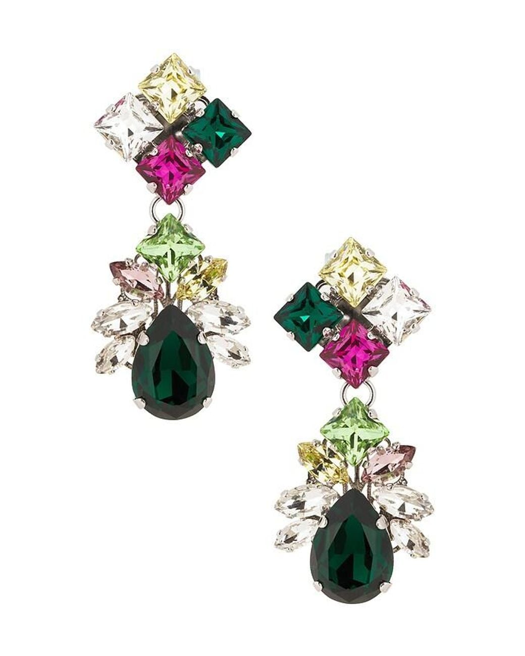 Anton Heunis Multicolor Omega Clasp Pixel & Drop Earrings