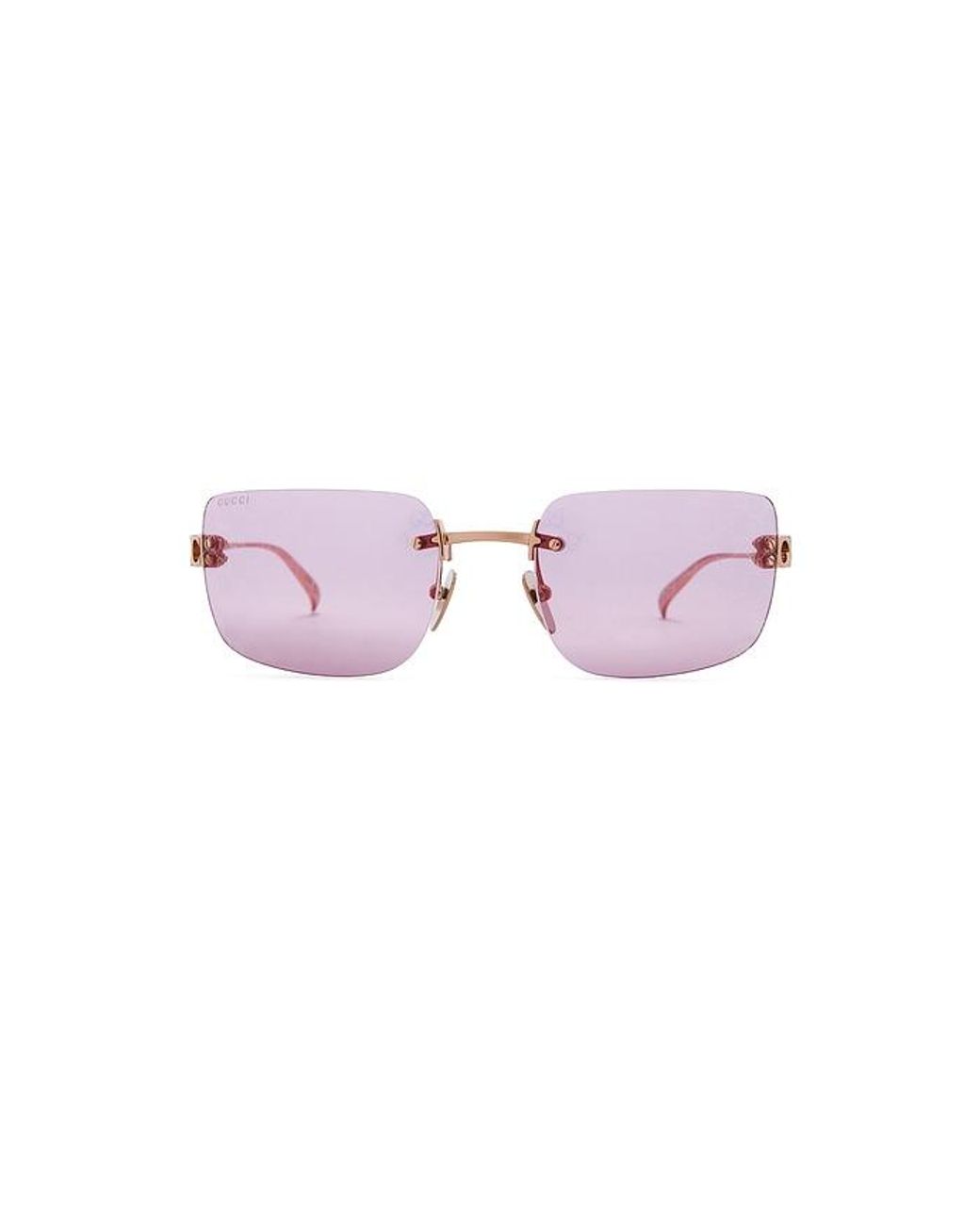 Gucci Pink Rectangular Sunglasses
