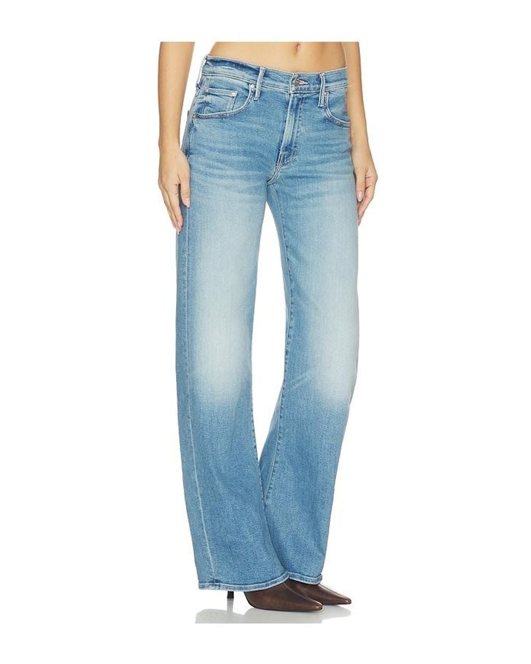 Mother Blue The Mid Rise Lasso Sneak Jeans
