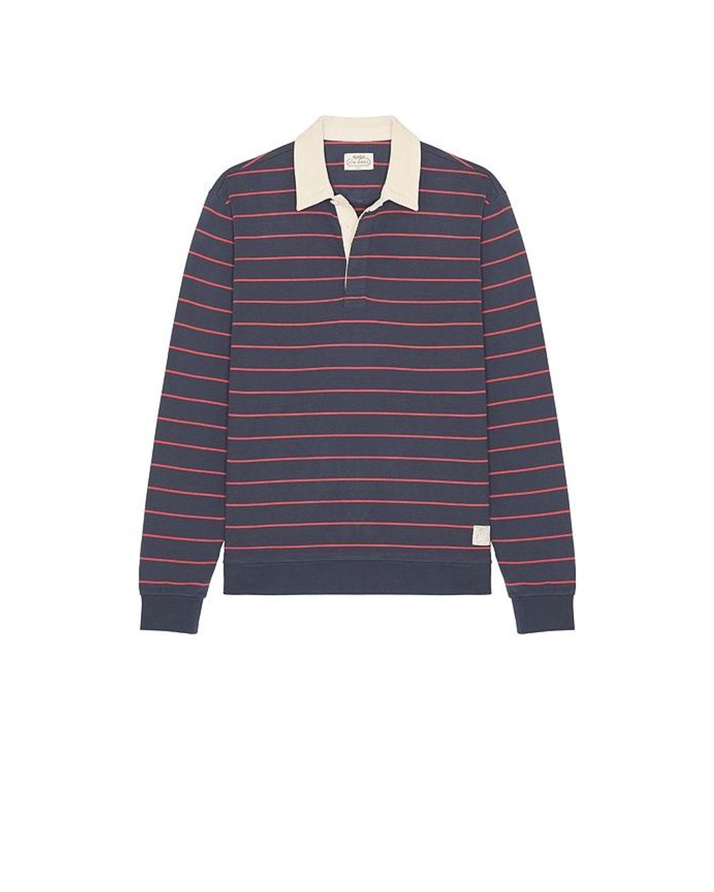 Marine Layer Blue Sueded Rugby Polo for men