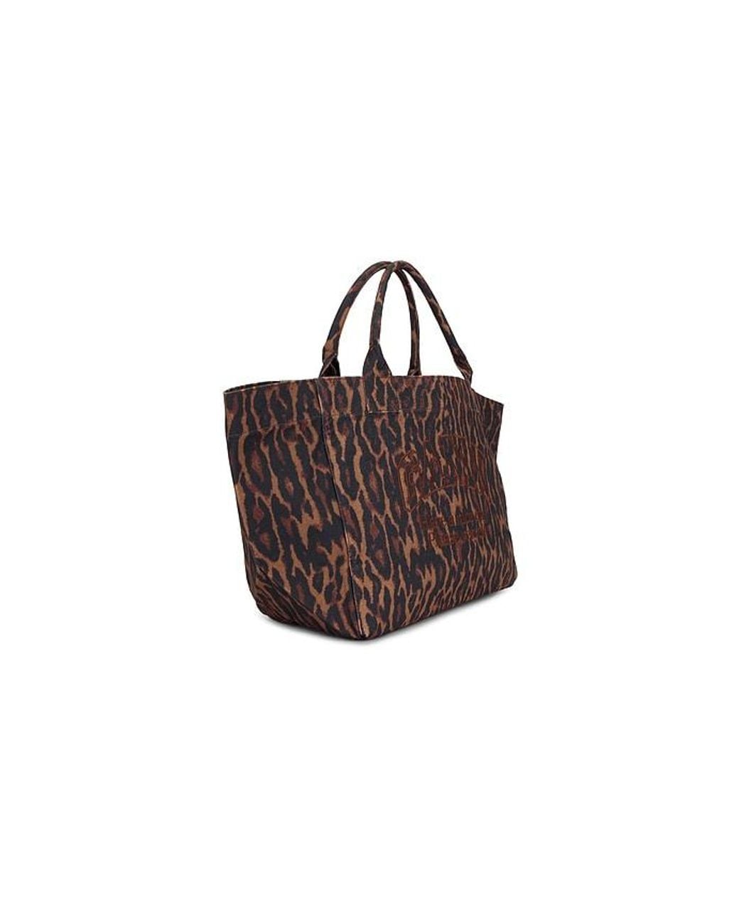 Ganni Brown Xxl Easy Shopper Printed Gradient Leo Bag