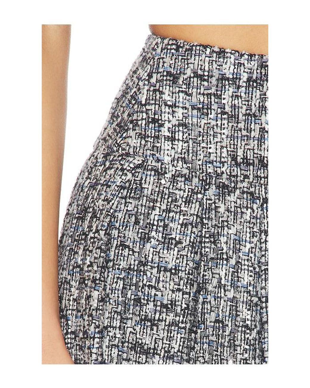 Alice + Olivia Gray Emilie Frayed Box Pleated Mini Skirt