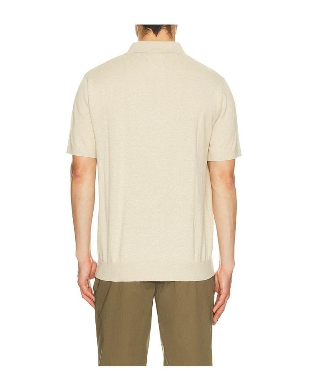 Barbour Natural Muston Linen Blend Knitted Polo for men