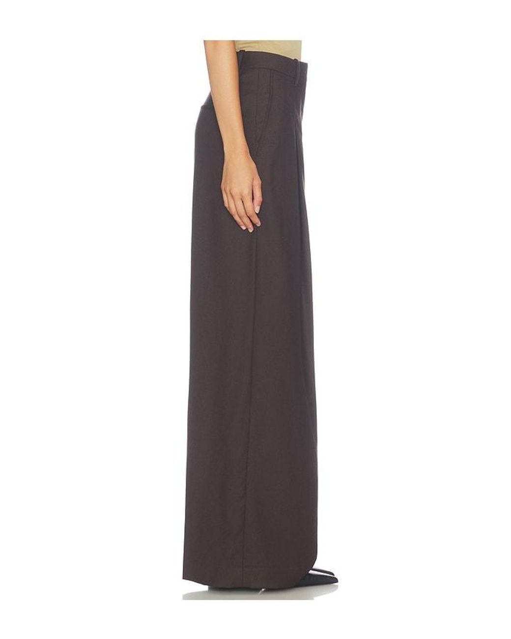 Theory Brown Wide Pleated Trouser