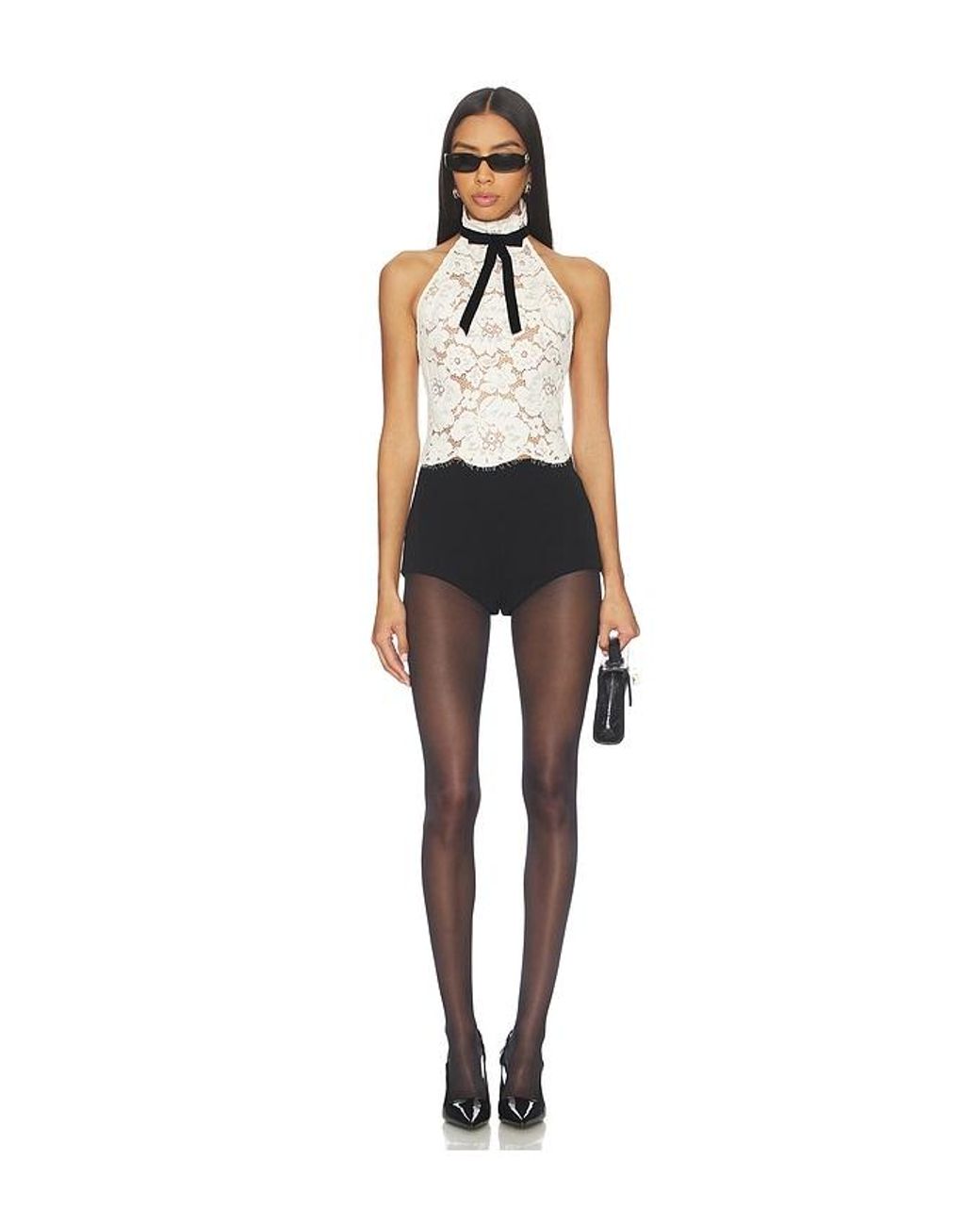 retroféte Blue Ravenna Lace Top