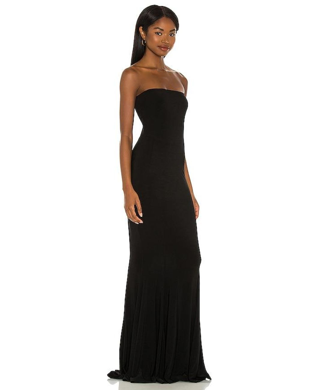 Norma Kamali Black X Revolve Strapless Fishtail Gown