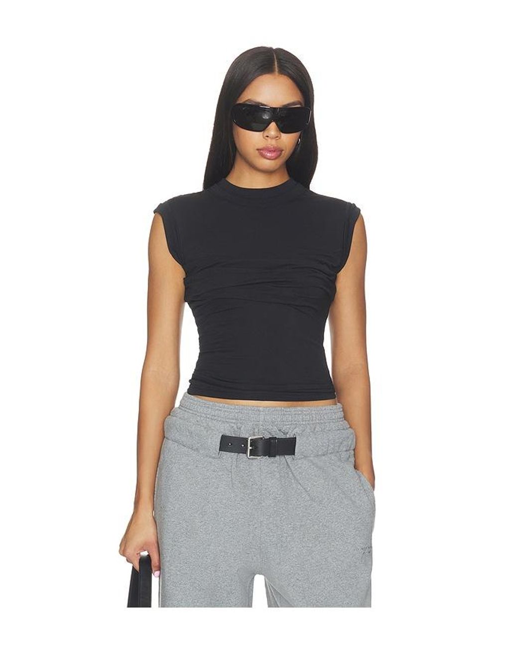 Alexander Wang Blue Twisted Bust Layered Tank