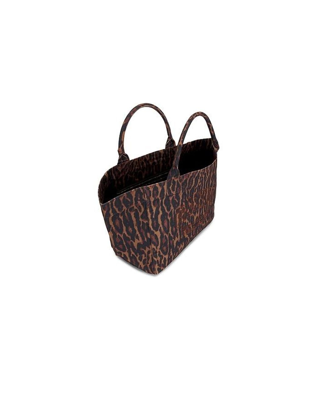 Ganni Brown Xxl Easy Shopper Printed Gradient Leo Bag