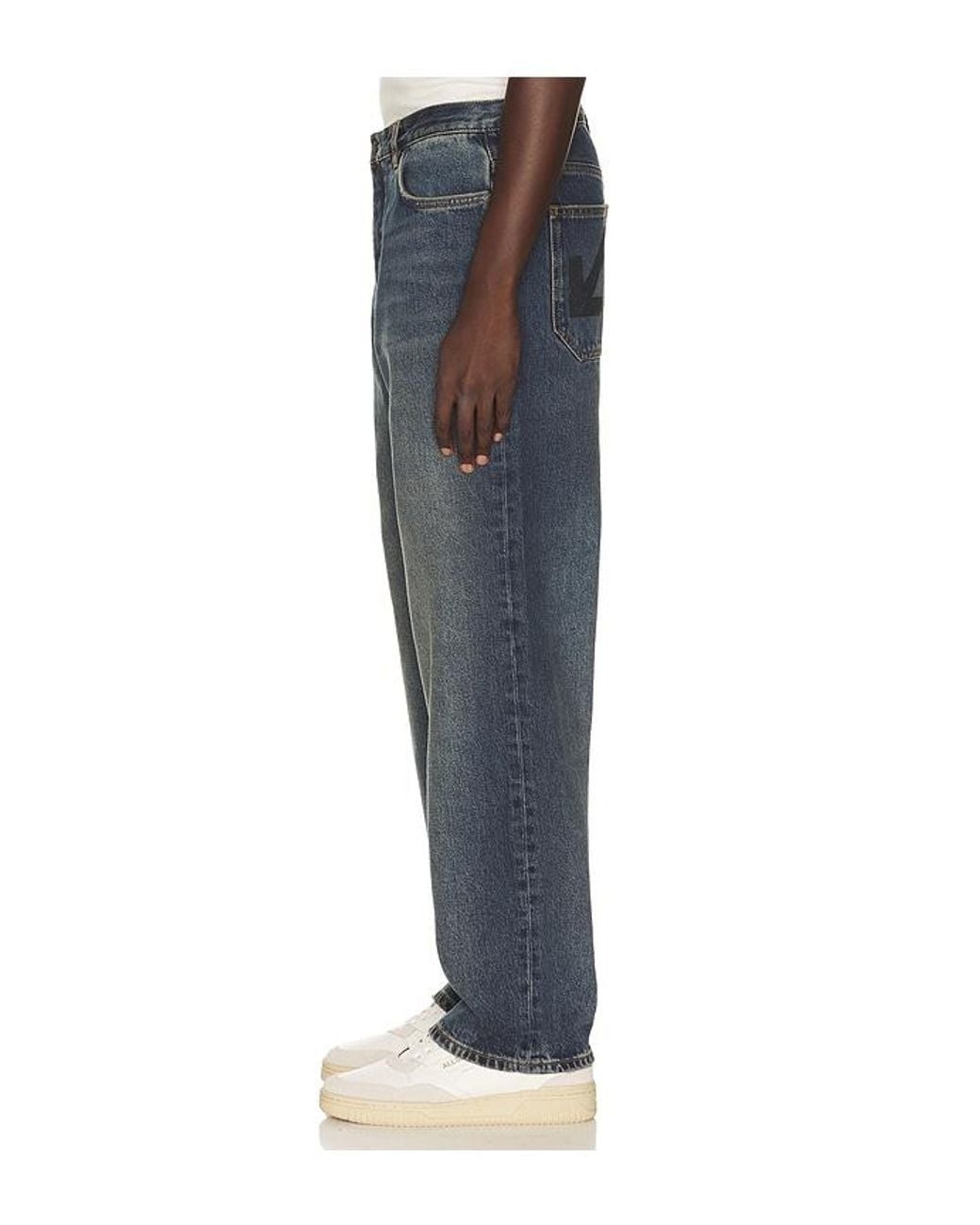 Off-White c/o Virgil Abloh Blue Half Arrow Relaxed Tapered Jeans for men
