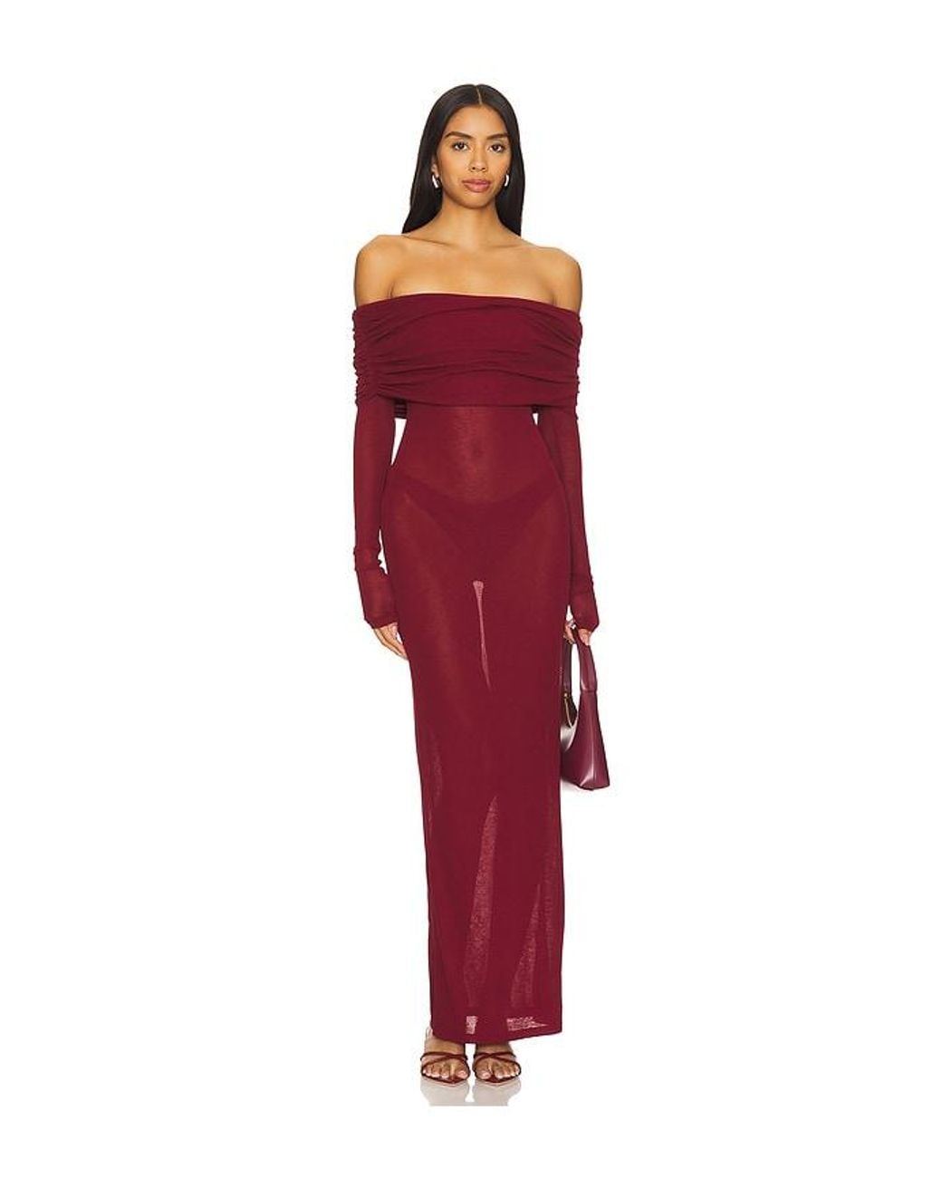 superdown Red Chantal Sheer Gown