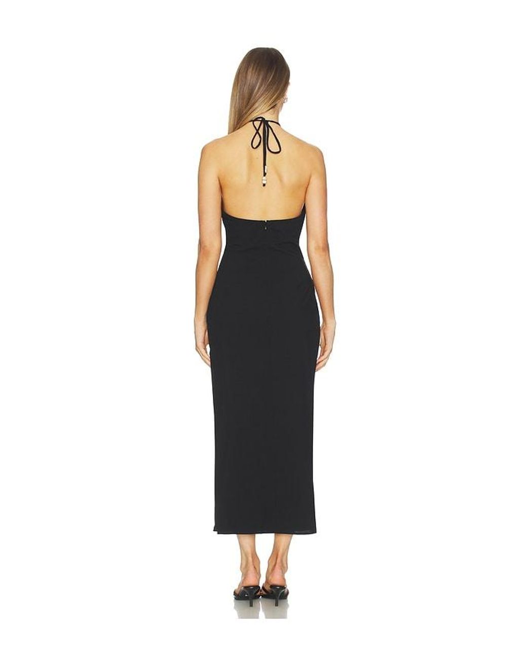 Seven Wonders Black Brontie Keyhole Halter Midi Dress