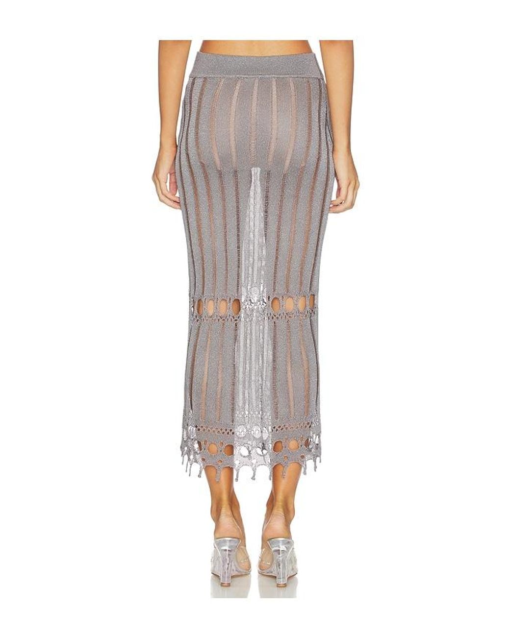 Lovers + Friends Francie Metallic Knit Maxi Skirt
