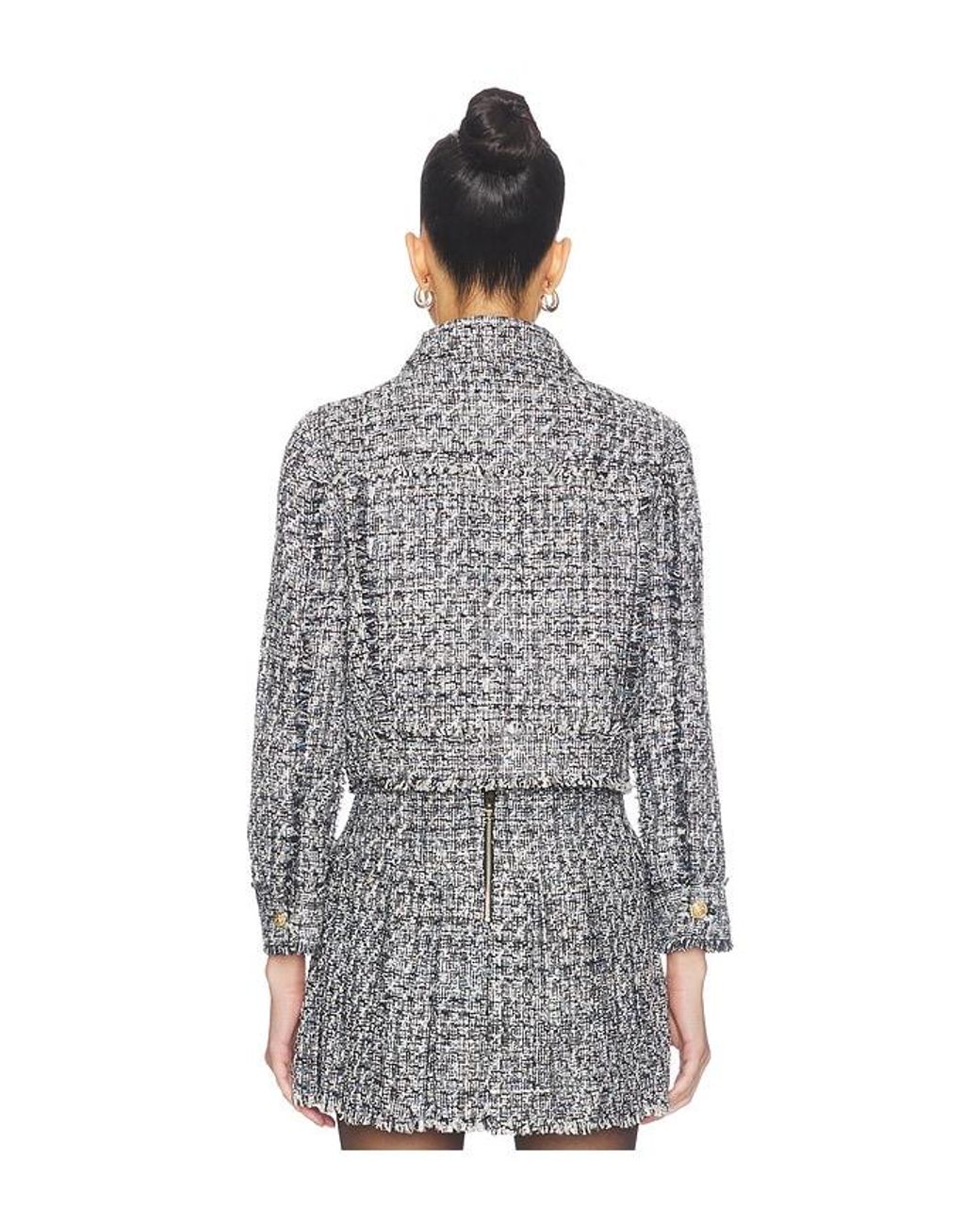 Alice + Olivia Gray Chloe Cropped Boxy Jacket