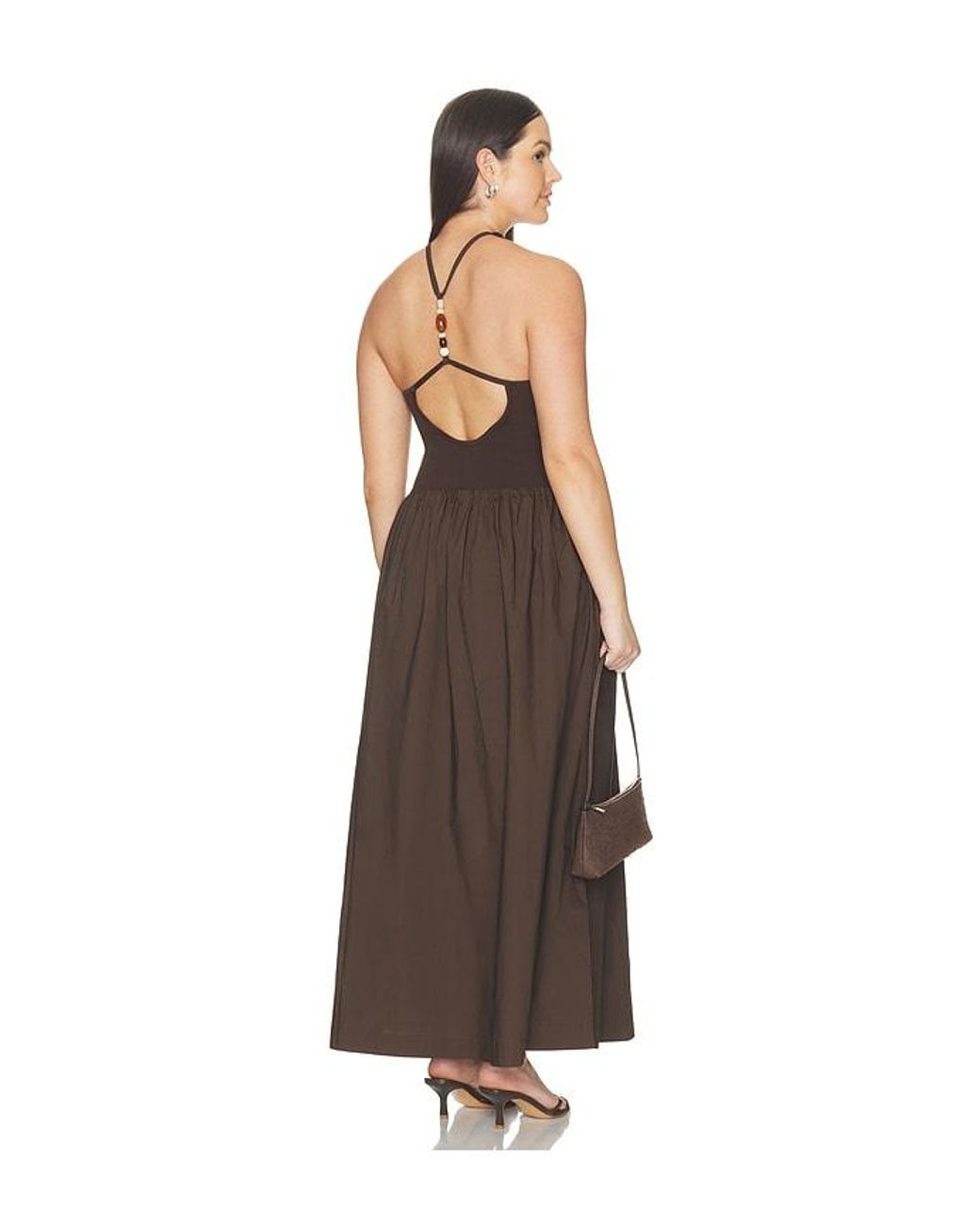 L'academie Brown 'Academie Jinjara Beaded Halter Dress