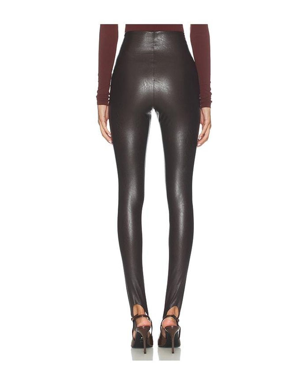 Commando Black Faux Leather Stirrup Legging