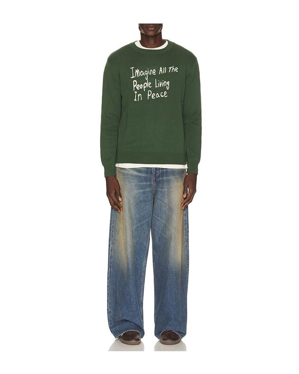 Museum of Peace & Quiet Green Imagine Knit Sweater for men