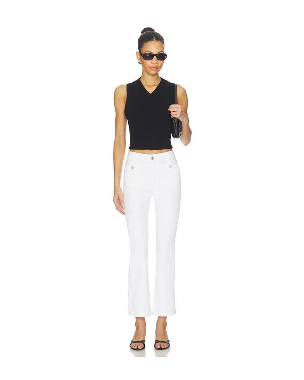 DL1961 White Dl Bridget Bootcut High Rise Instasculpt Cropped Jeans