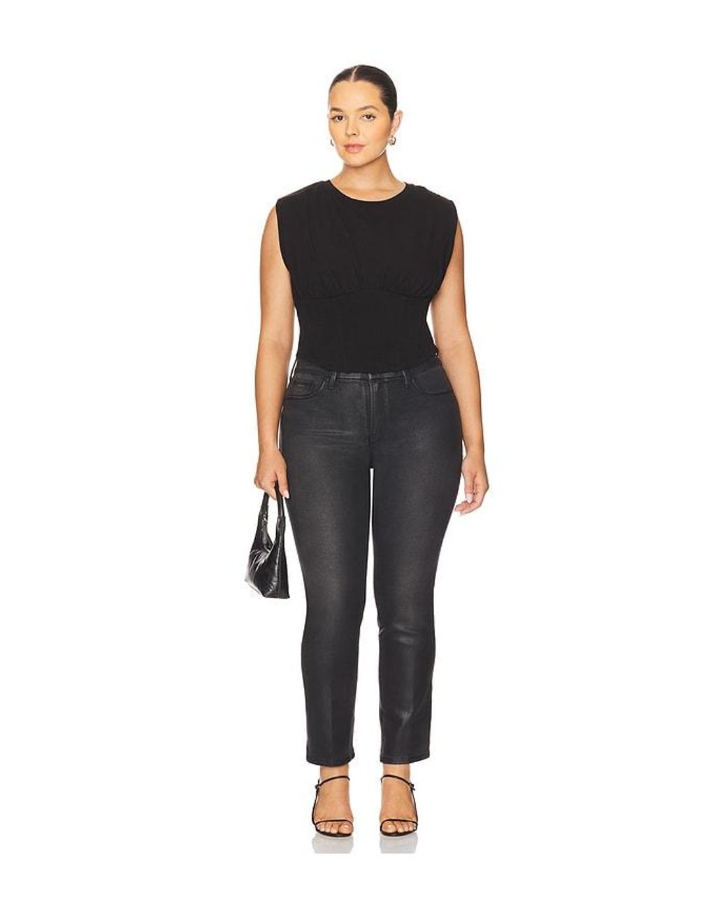 GOOD AMERICAN Black Sleeveless Corset Top