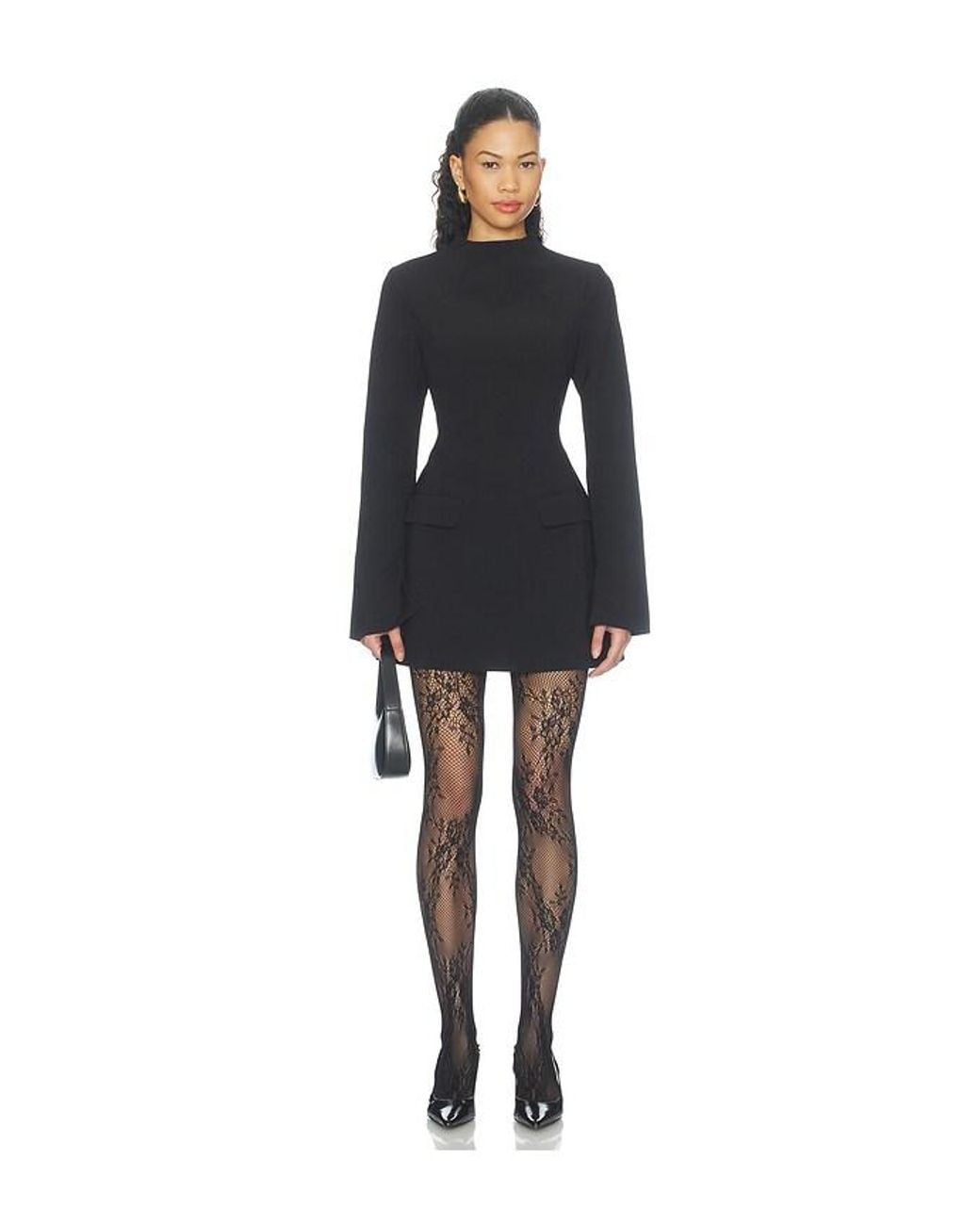 Odd Muse Black Split Sleeve Mini Dress