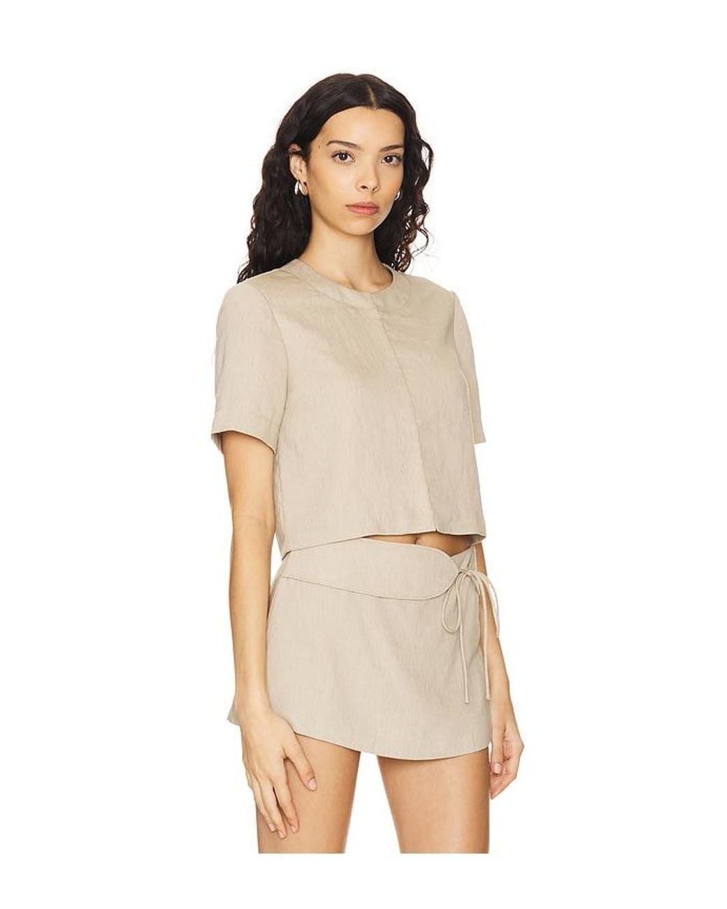 Amanda Uprichard Natural X Revolve Bodie Top