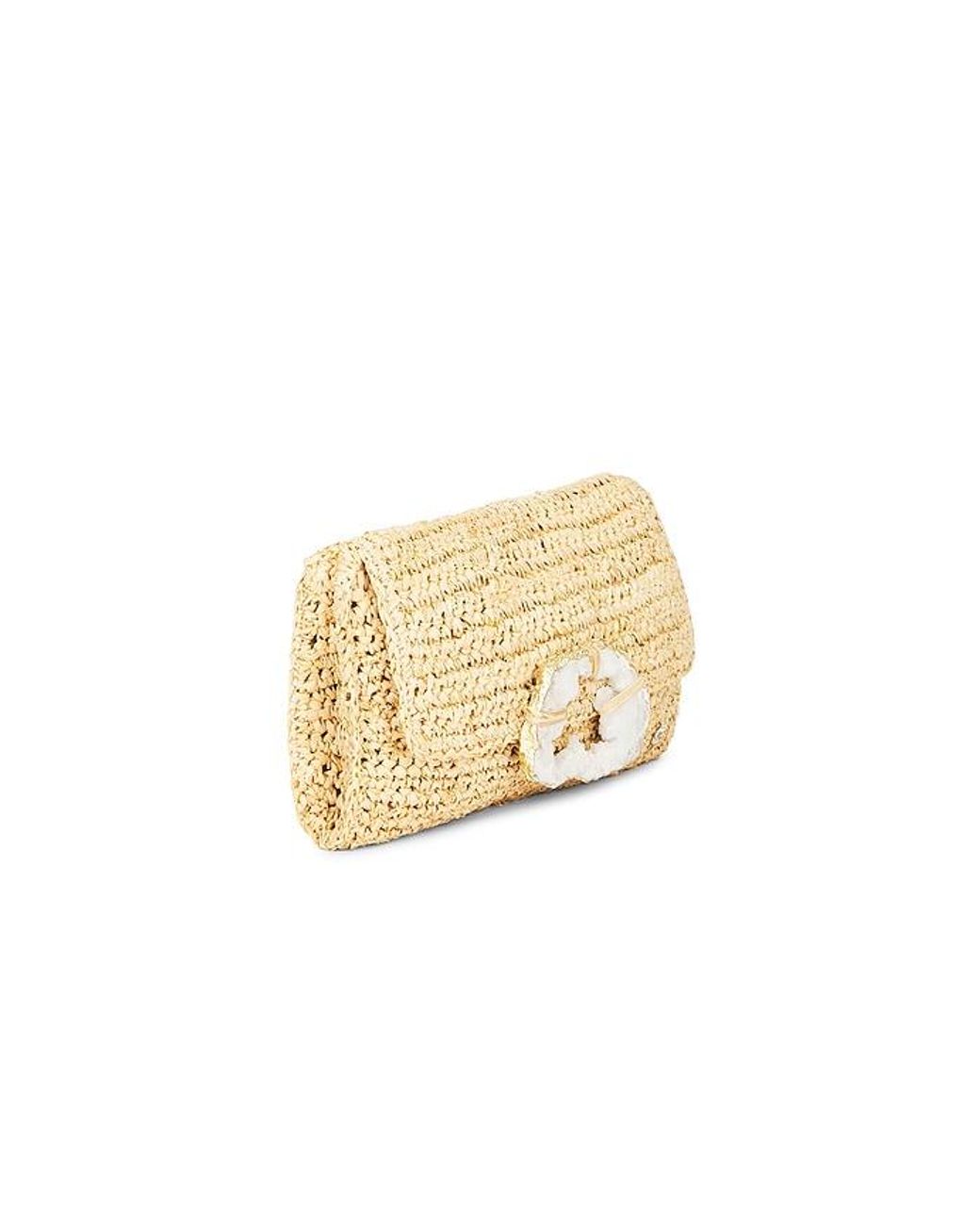 Flora Bella Natural Esplendor Crochet Raffia Clutch