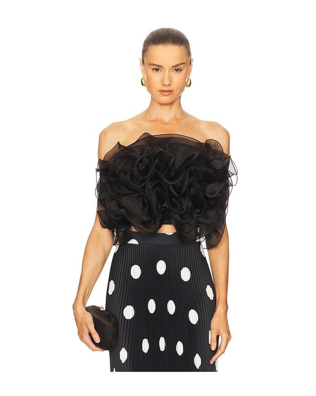 L'idée Black Coucou Organza Top