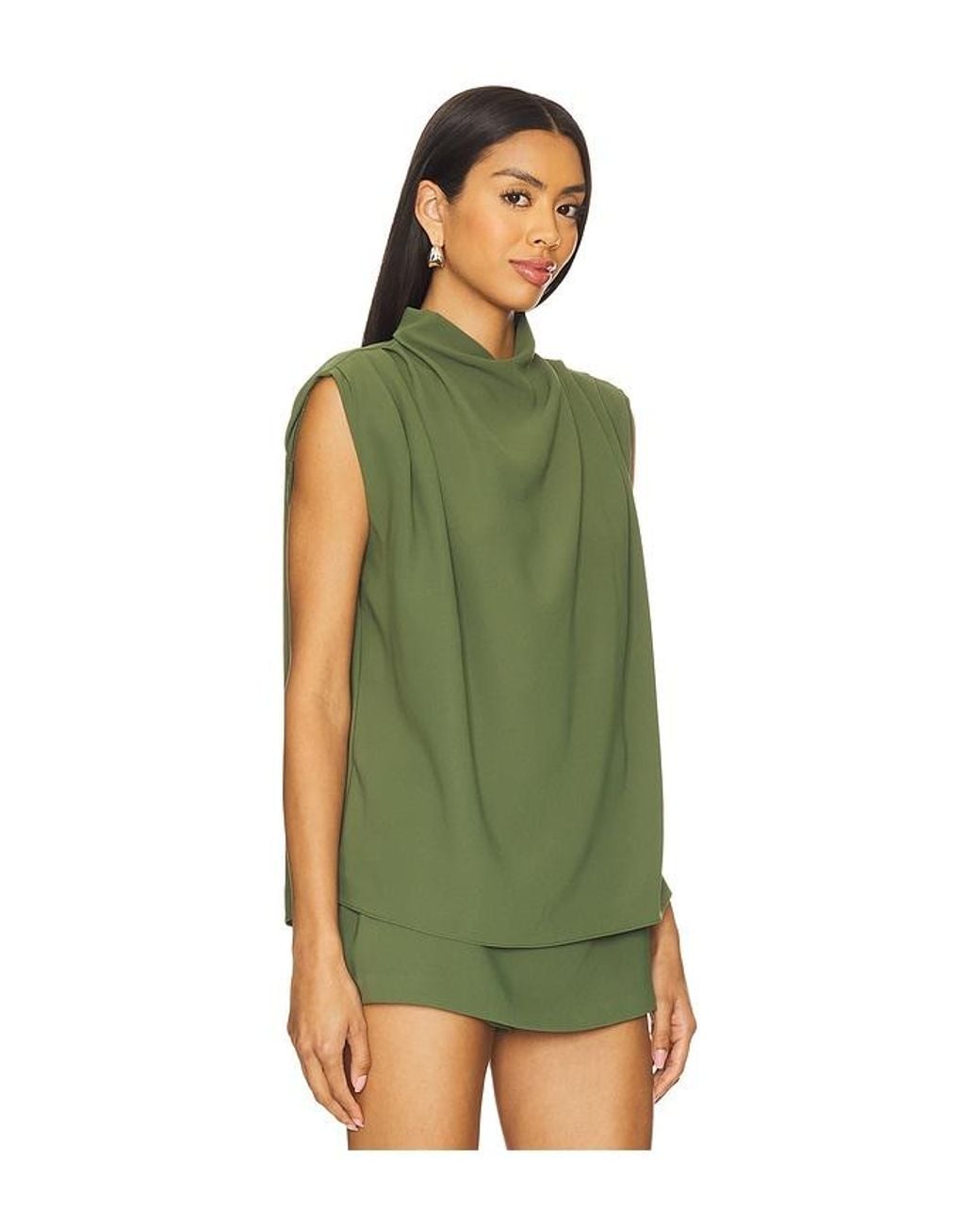 Amanda Uprichard Green X Revolve Sleeveless Fabienne Top