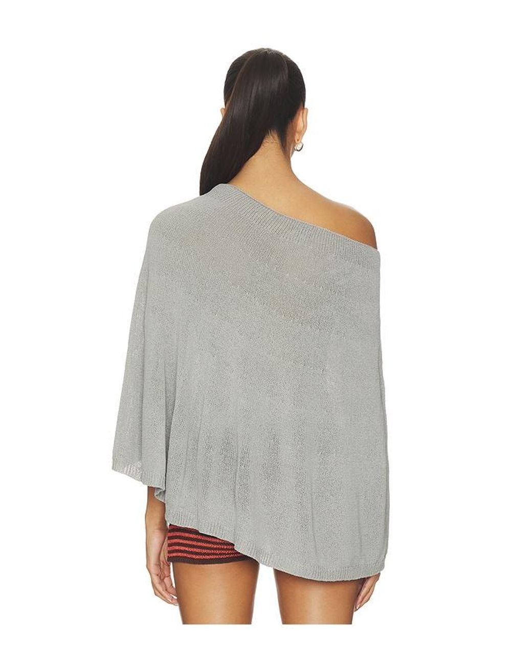 SNDY'S Gray X Revolve Misty Knit Poncho