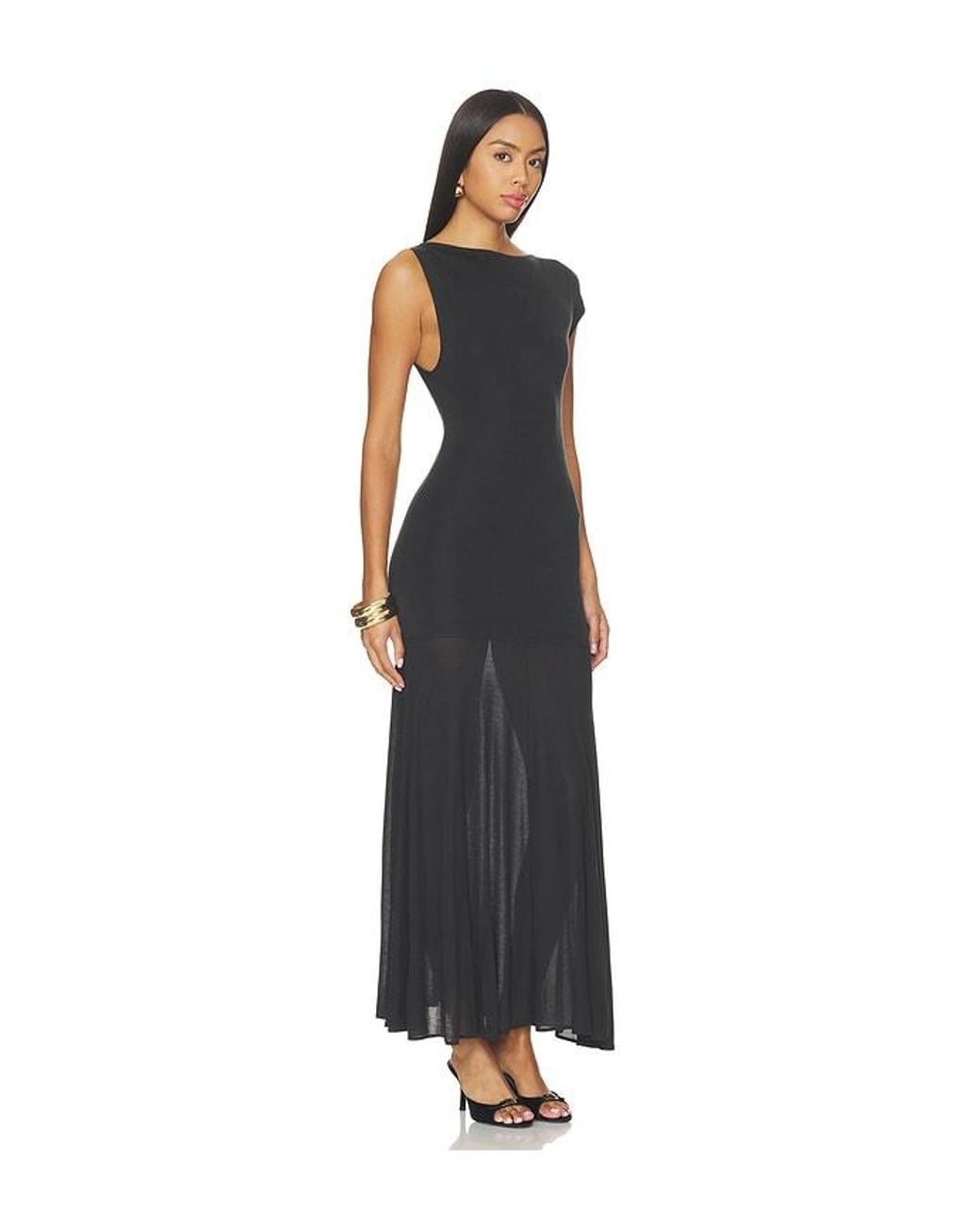 St. Agni Black Fine Jersey Circle Hem Dress