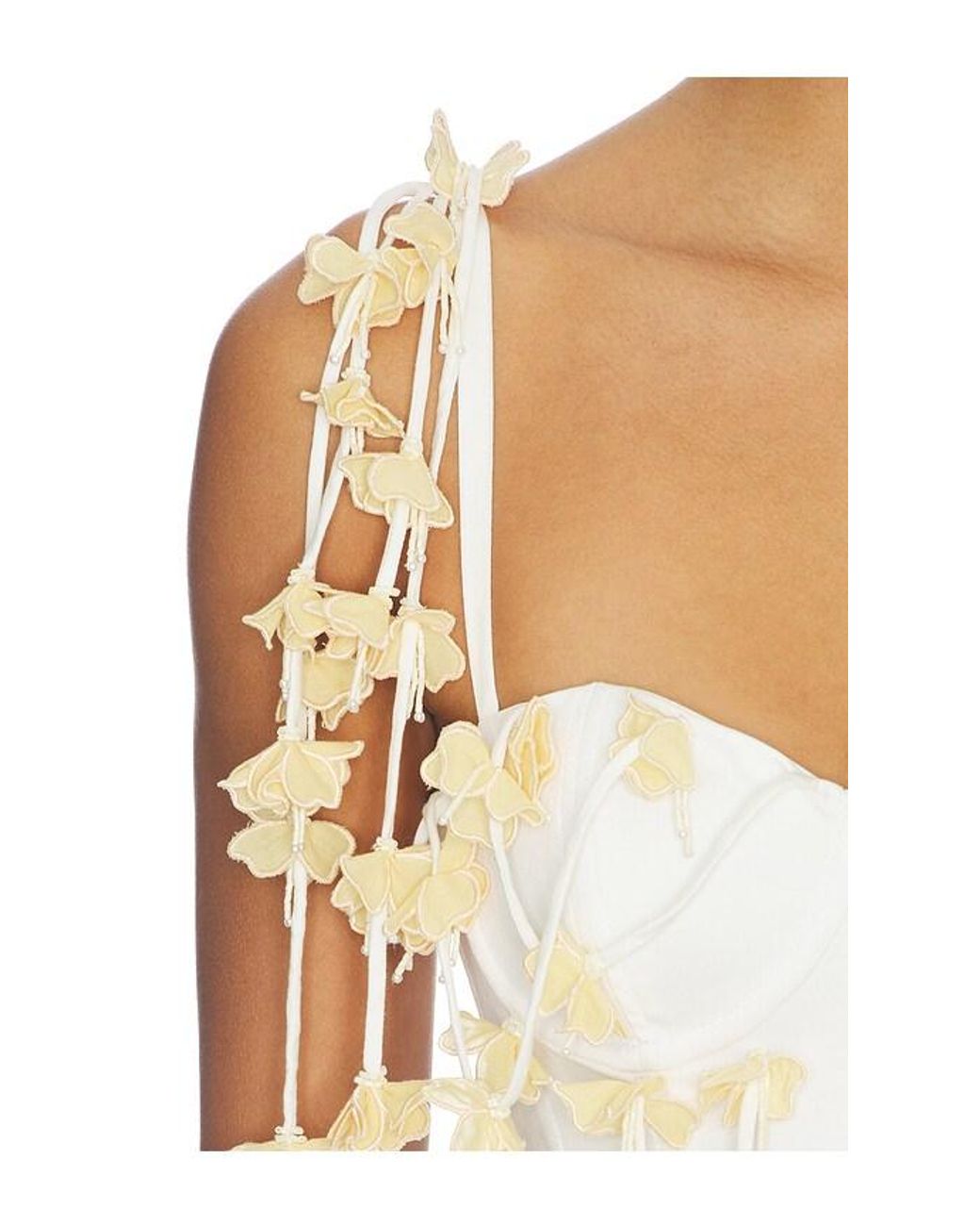 PATBO White Tricoline Lotus Midi Dress