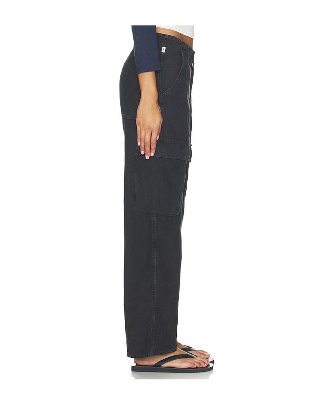 Citizens of Humanity Black Esme Cargo Trouser Washed