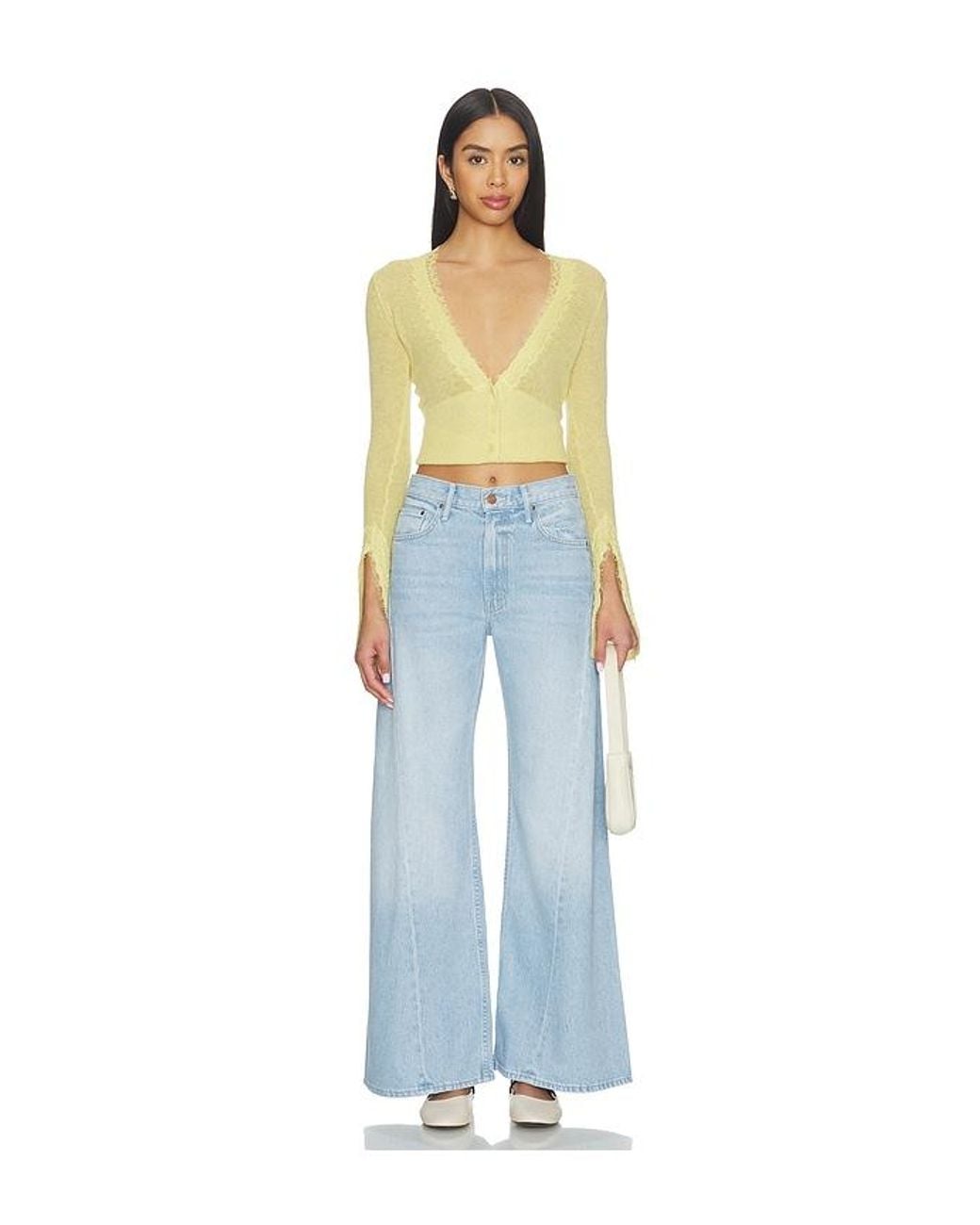 Mother Blue Lil Petite Lemon Twist Sneak Jeans