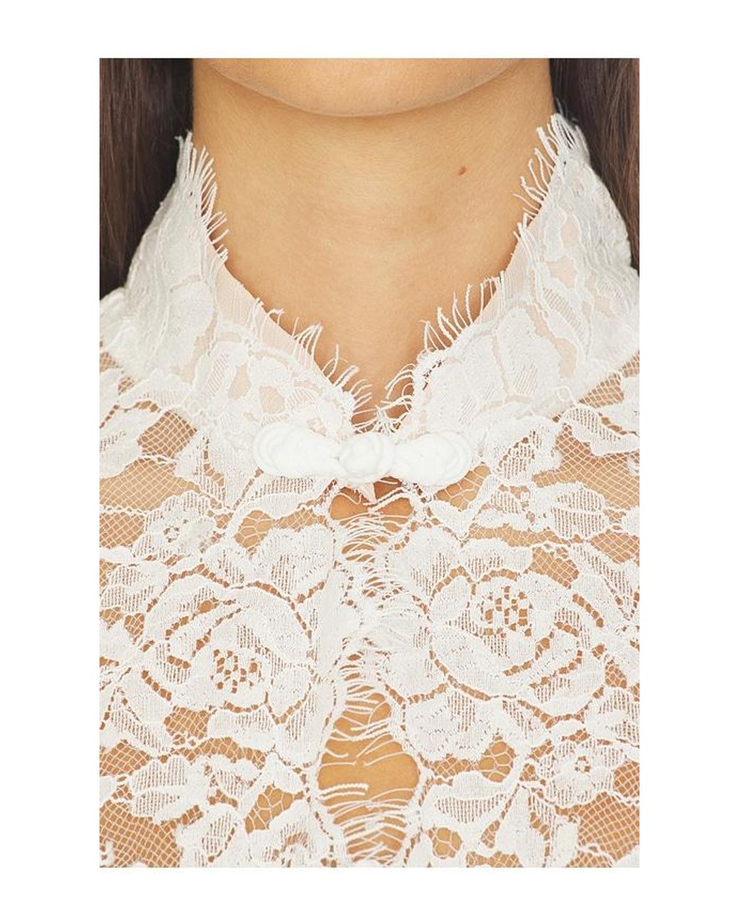 SAU LEE White Saphina Lace Top