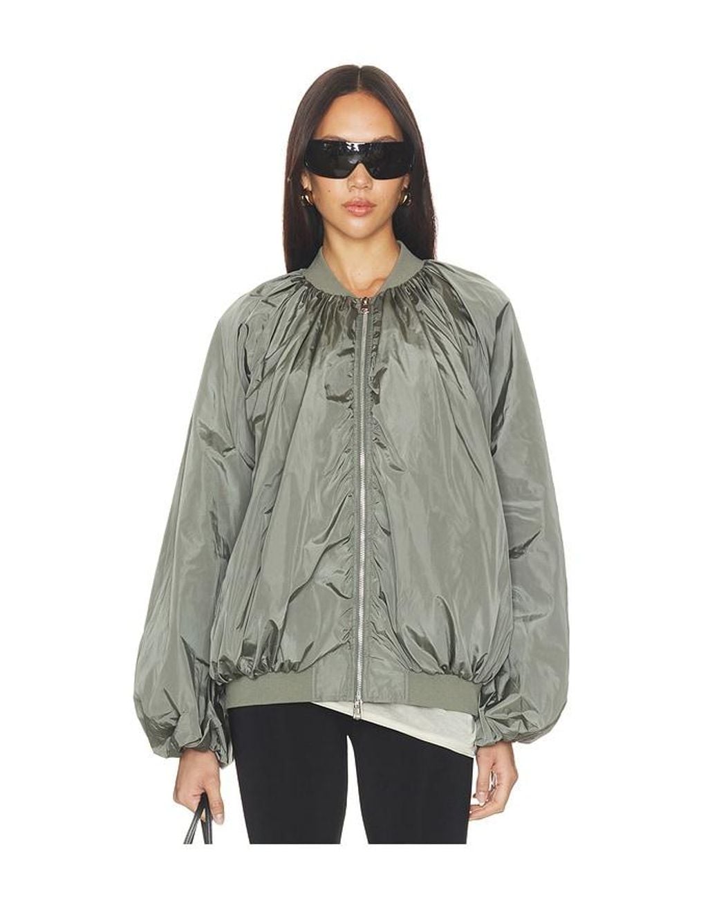 Agolde Gray Raffi Bomber Jacket